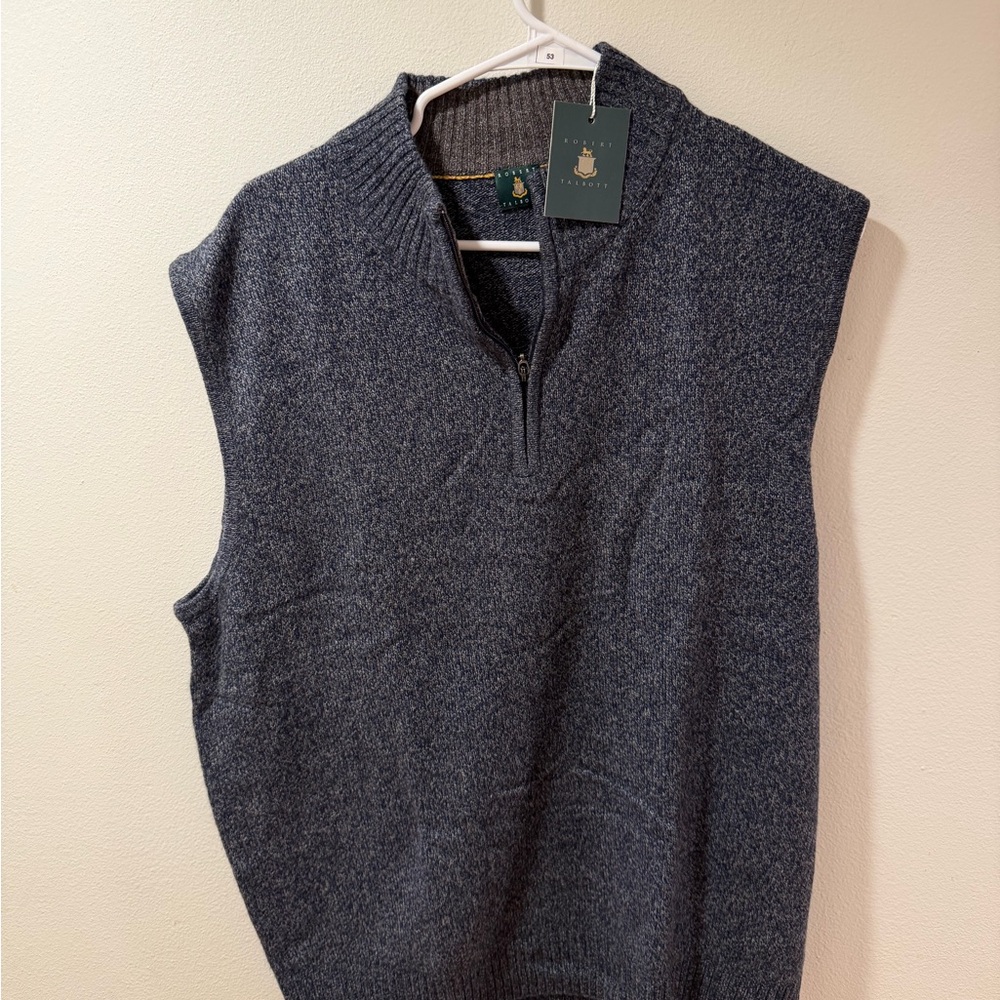 Robert Talbott Charcoal Zip-Up Sweater Vest